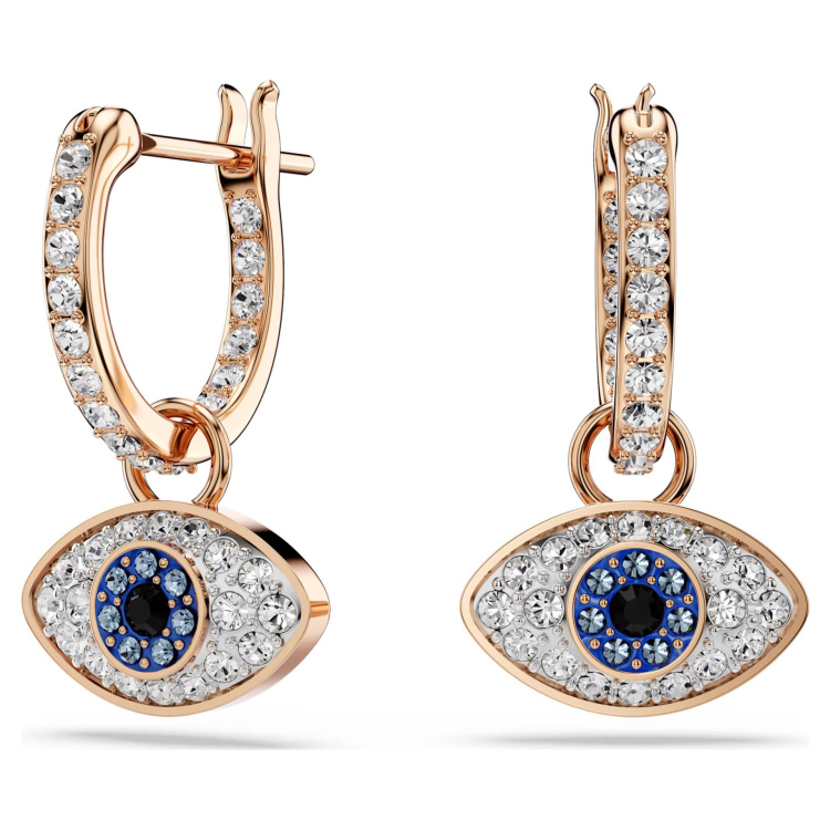 Symbolica drop earrings Eye, Multicolored, Rose gold-tone plated